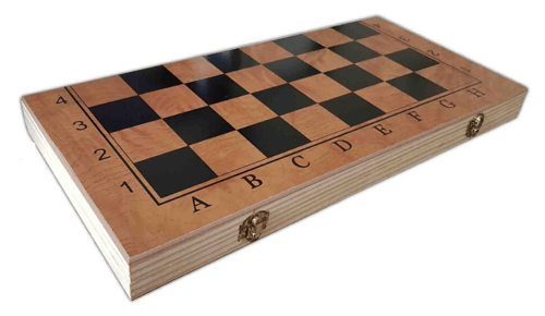 Шах и табла в дървена кутия 48см