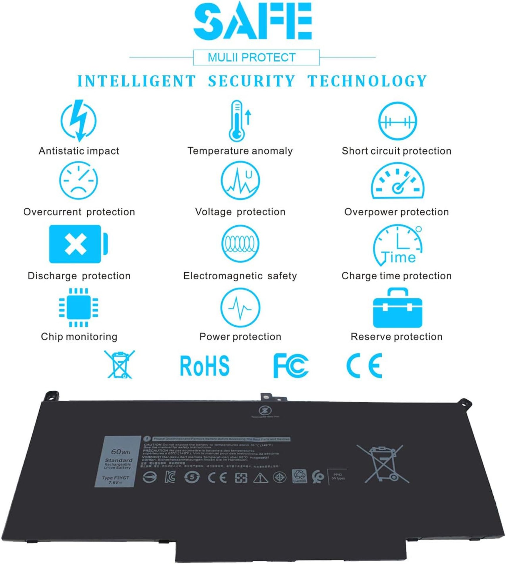 F3YGT батерия за Dell Latitude