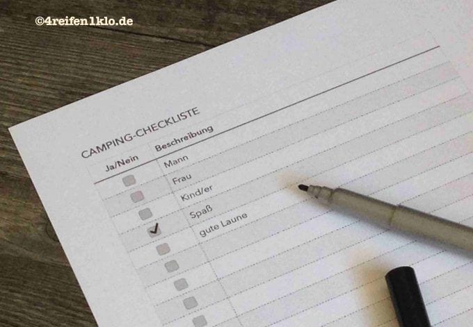 Checkliste fürs Campingzubehör