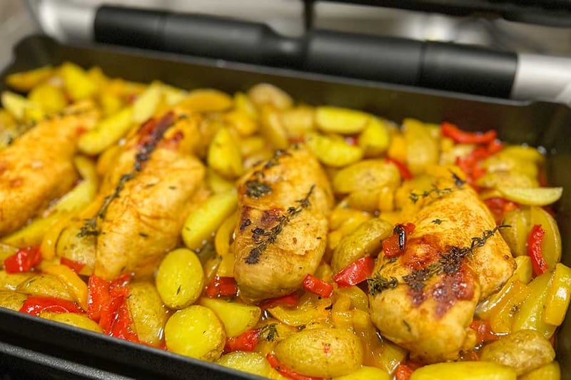 Hähnchenbrust auf Thymian-Backgemüse | 4 REIFEN 1 KLO