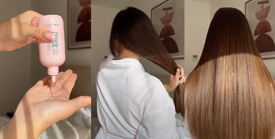 Images of applying Coco & Eve Miracle Hair Elixir