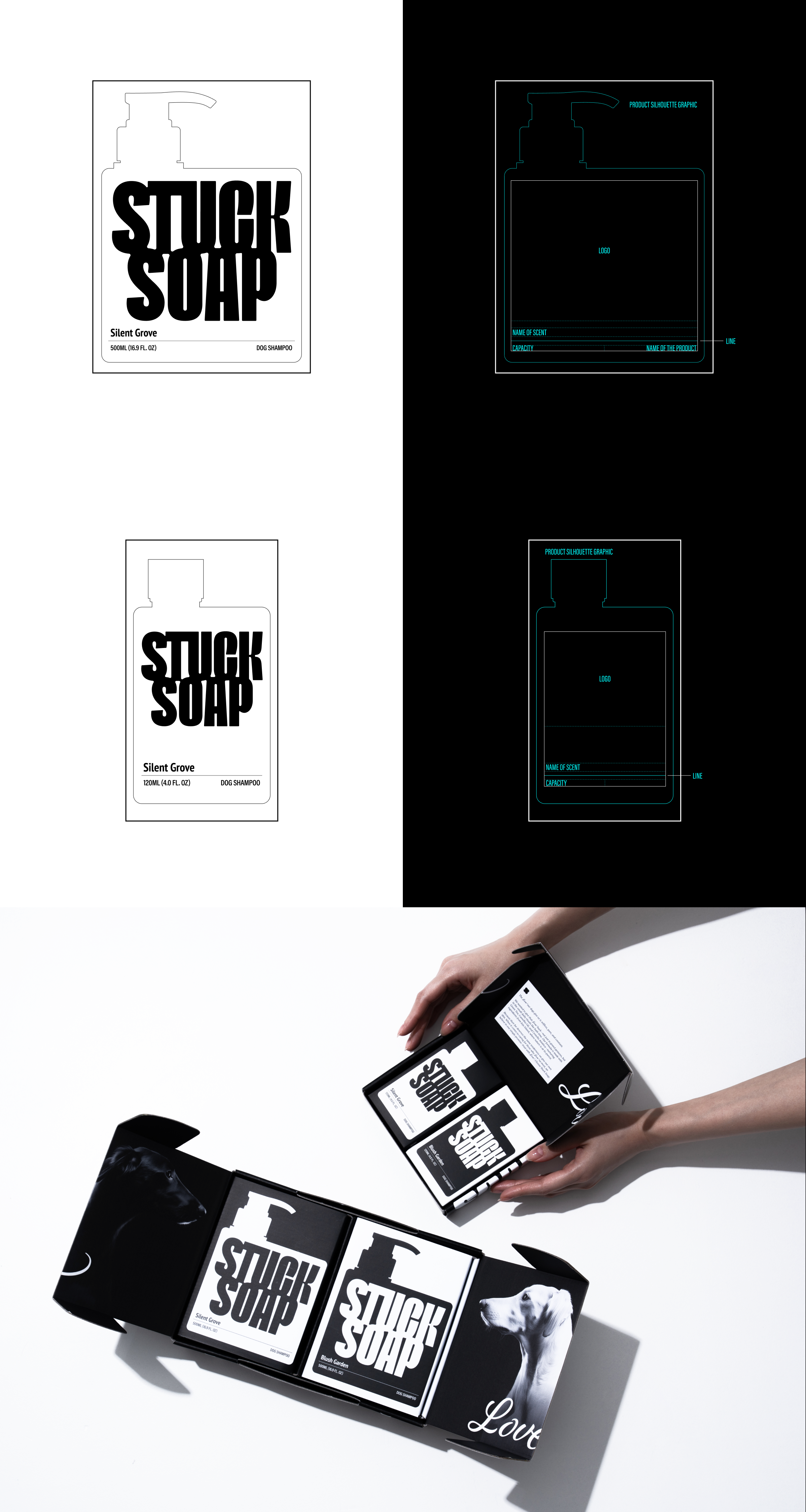 STUCK SOAP 브랜드 패키지 레이아웃 시스템