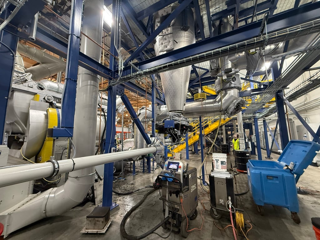 Large industrial facility interior assessed by Ice Blast Works before blasting
