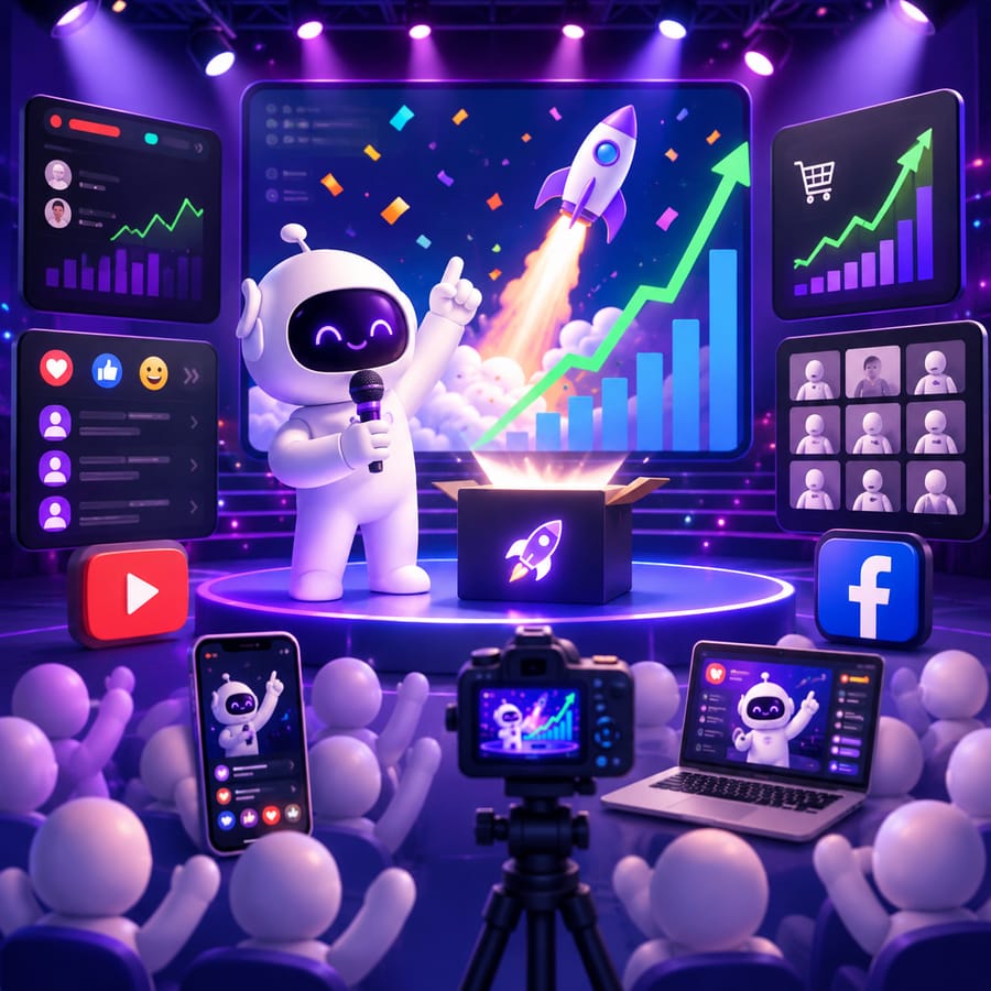 High-energy multi-platform live launch