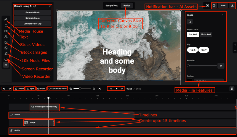 AiVideoStitcherFx editor screenshot