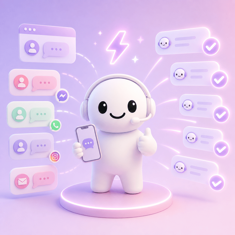 AI chat agent replying instantly to messages from several platforms