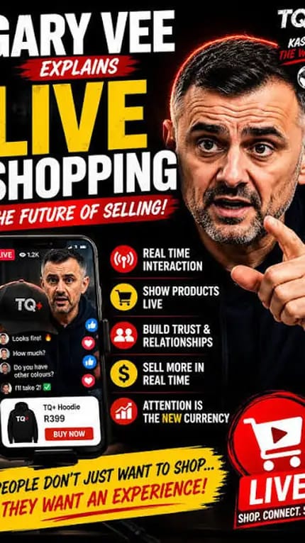 Gary Vee live shopping graphic supplied for this sales page