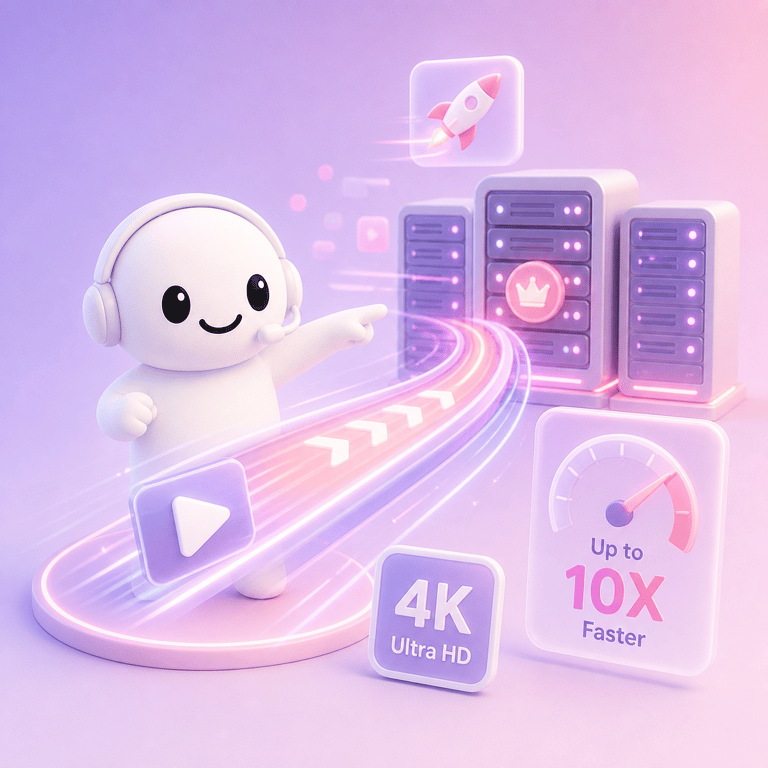 AI agent using fast priority rendering servers
