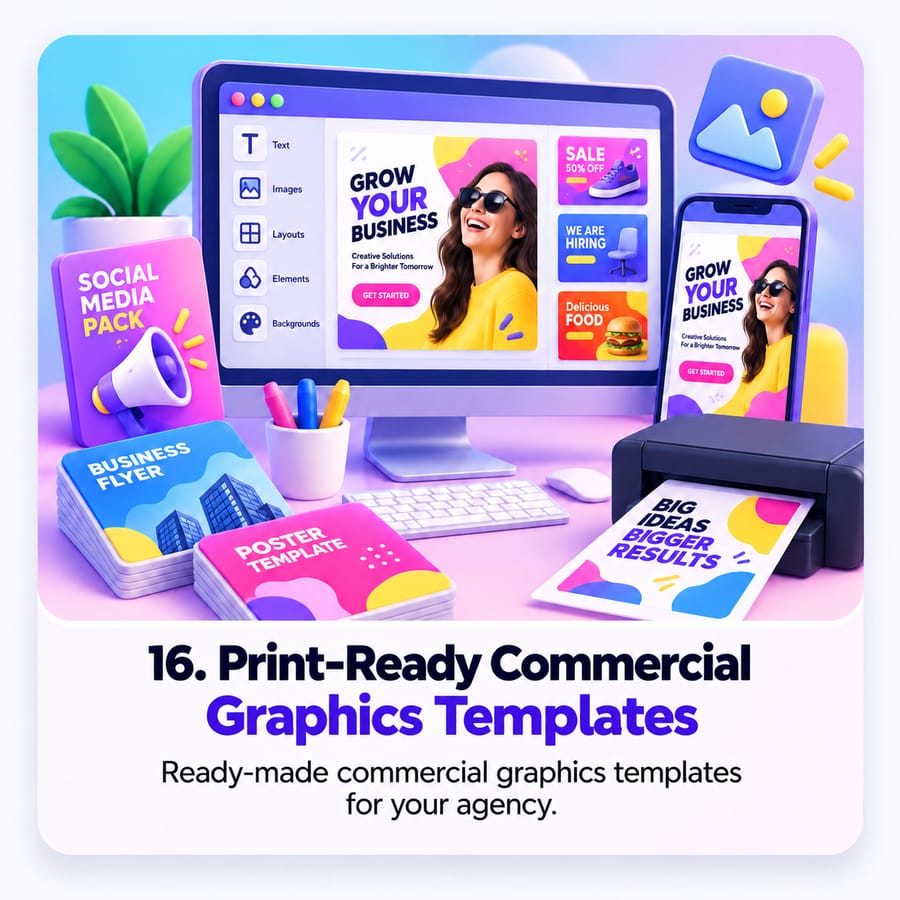 16 Print-Ready Commercial Graphics