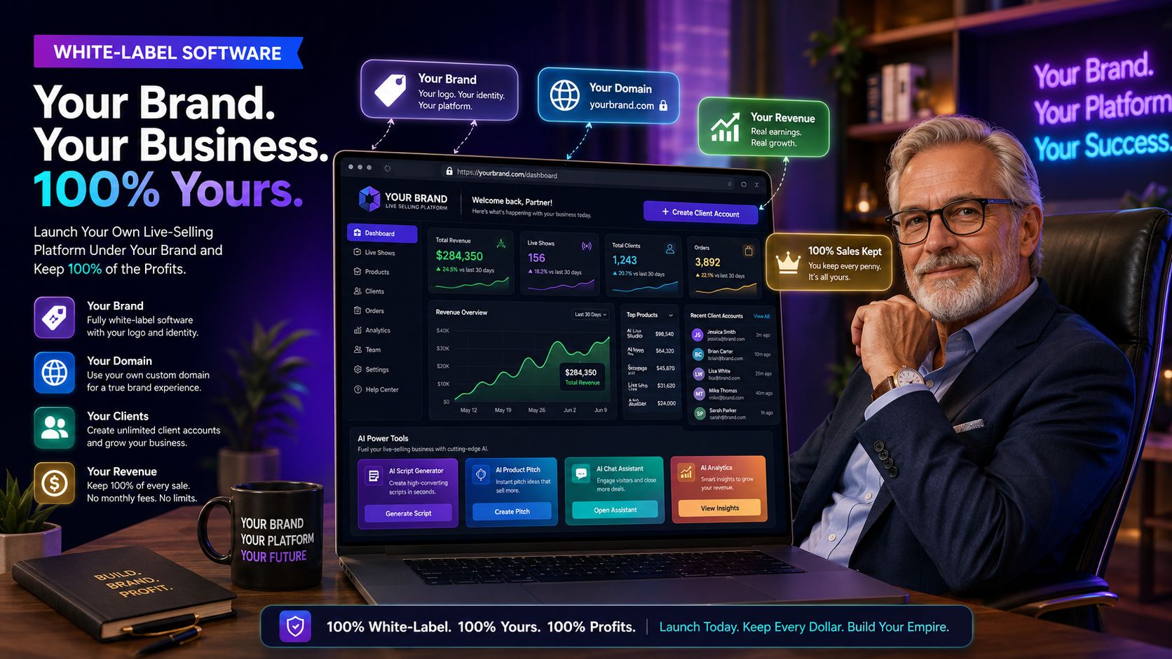 White-label ownership overview illustration