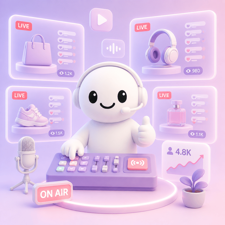 AI broadcast agent managing several live sales events