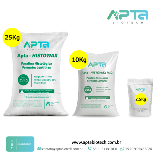 apta histowax mini, parafina histolÓgica, lentilha, 58 62c, pct.