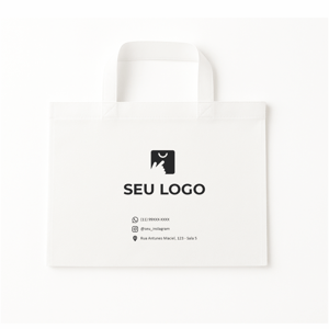 Sacola ecobag personalizada tamanho 35x25 na cor branco