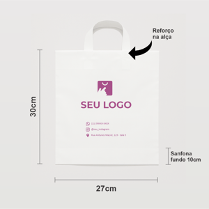 Sacola Personalizada Plástica 27×30 Alça Fita