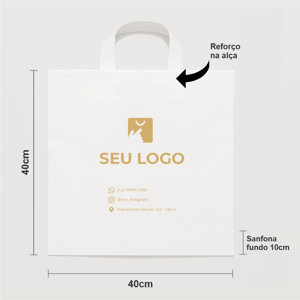 Sacola Personalizada Plástica 40×40 Alça Fita