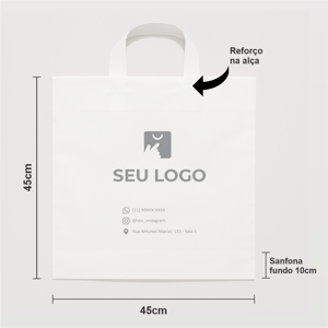 Sacola Personalizada Plástica 45×45 Alça Fita