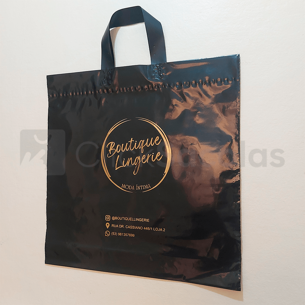 Sacola Personalizada Plástica 45×45 Alça Fita - Imagem 2