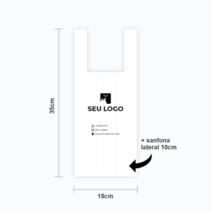 Sacola Personalizada Plástica 25x35 Alça Camiseta