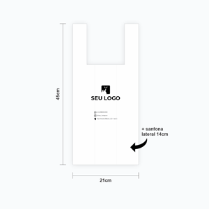 Sacola Personalizada Plástica 35×45 Alça Camiseta