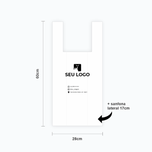 Sacola Personalizada Plástica 45×60 Alça Camiseta