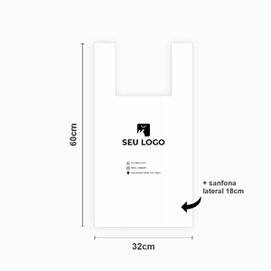 Sacola Personalizada Plástica 50×60 Alça Camiseta