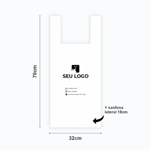Sacola Personalizada Plástica 50×70 Alça Camiseta