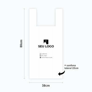 Sacola Personalizada Plástica 60×80 Alça Camiseta