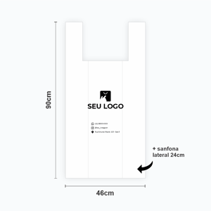Sacola Personalizada Plástica 70×90 Alça Camiseta