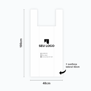 Sacola Personalizada Plástica 90x100 Alça Camiseta