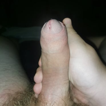 Here is an SEO-friendly alt text description for the image:

A beautiful, juiced-up dick with a bush of hairy pubic hair and prominent balls, a real beauty of a cock.