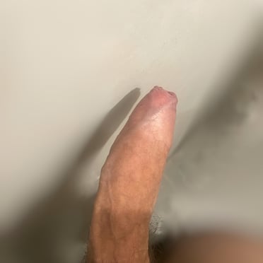 A beautiful, veiny cock that is approximately 15cm long with a nice hairy bush.