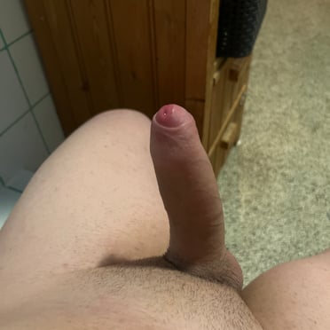 A thick, juicy 17cm dick with hairy balls and a freshly shaved pubic region awaits in this pic.