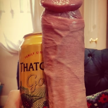 This thick, juicy cock photo features a pale, hairy dude.