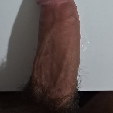 This thick, veiny cock pic showcases a beautiful 17cm dick with a bushy pubic hair.