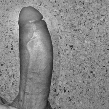 A veiny, thick cock showing about 17cm of its juicy length in this d**k pic photo.