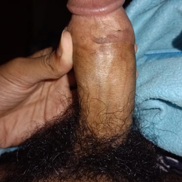 A beautifully thick and veiny dick with a full bush of pubic hair, 14cm pic.
