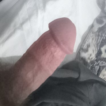 A thick, veiny cock with hairy pubes is featured in this pic.