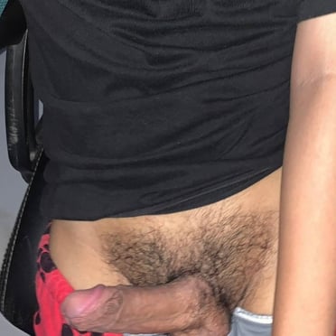 A beautiful, thick, veiny black cock with bush pubic hair, pic.