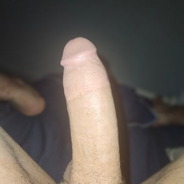 A beautiful, thick, veiny white cock with medium pubic hair.