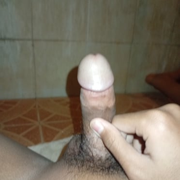 This is a beautiful, thick, uncut cock with a bush of pubic hair.