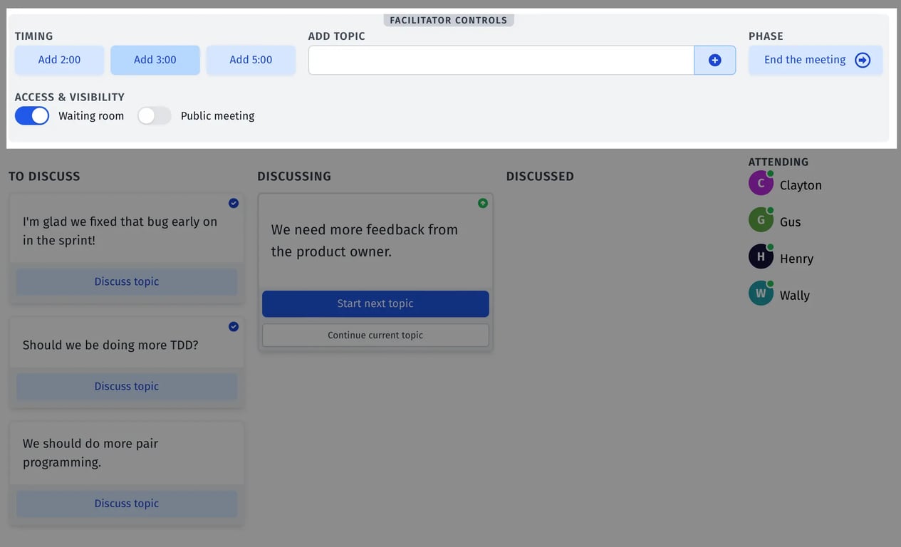 flowtopic facilitator controls