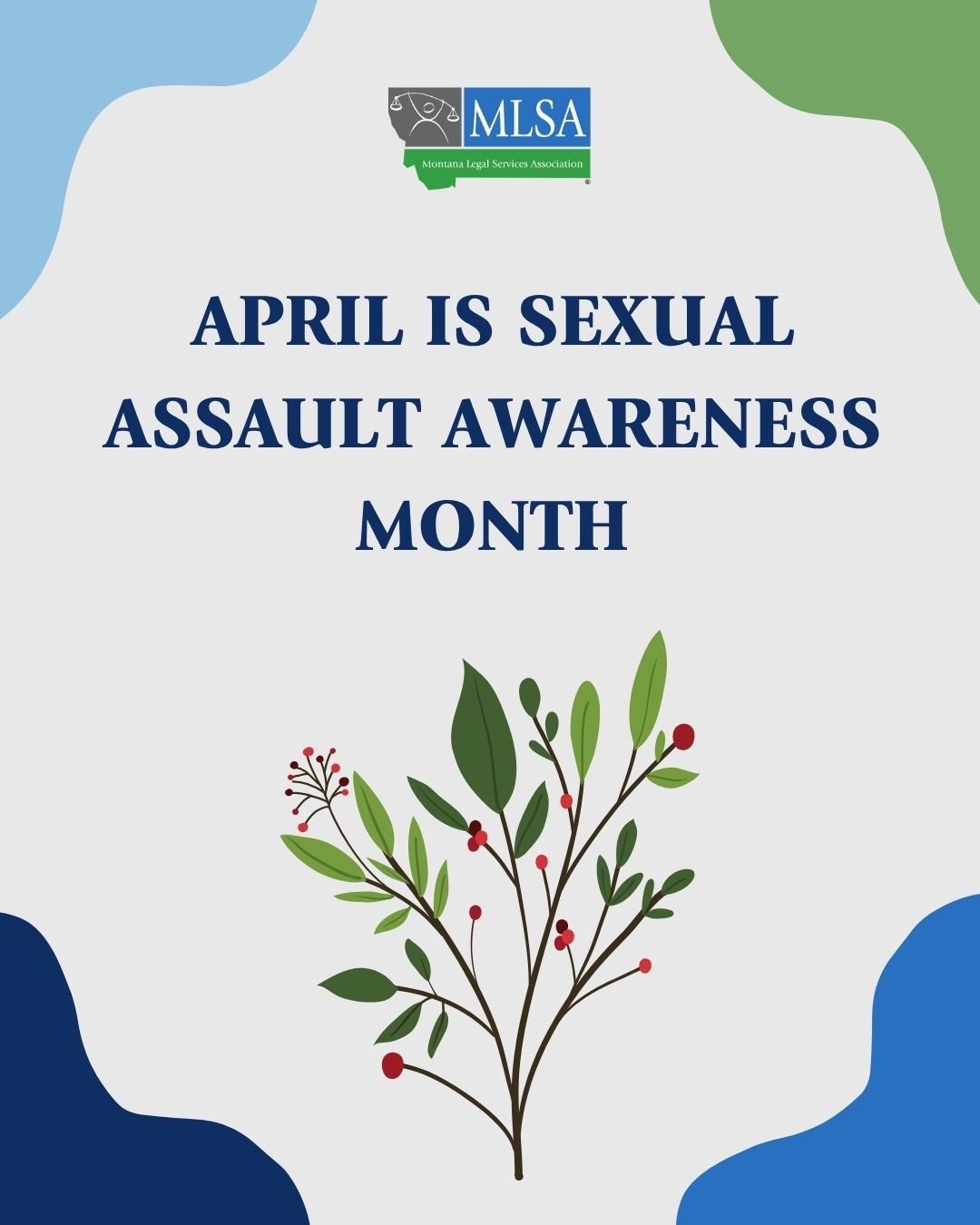 Text that reads, "April is Sexual Assault Awareness Month."