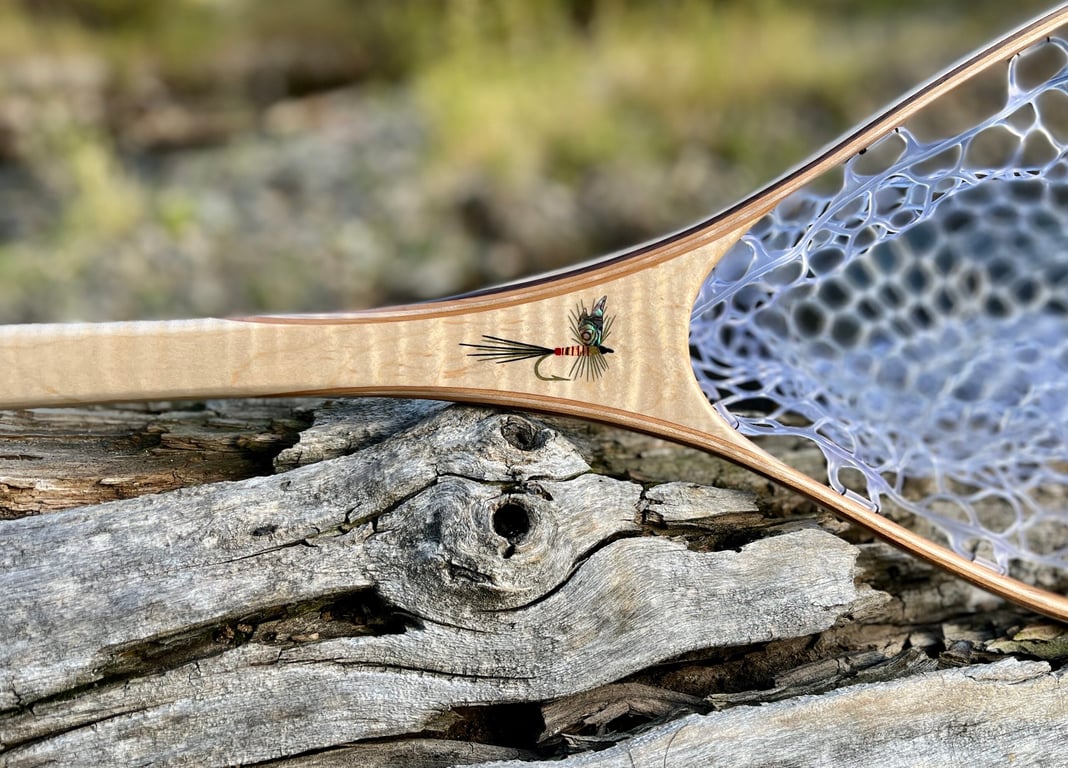 Tiger maple net fly detail