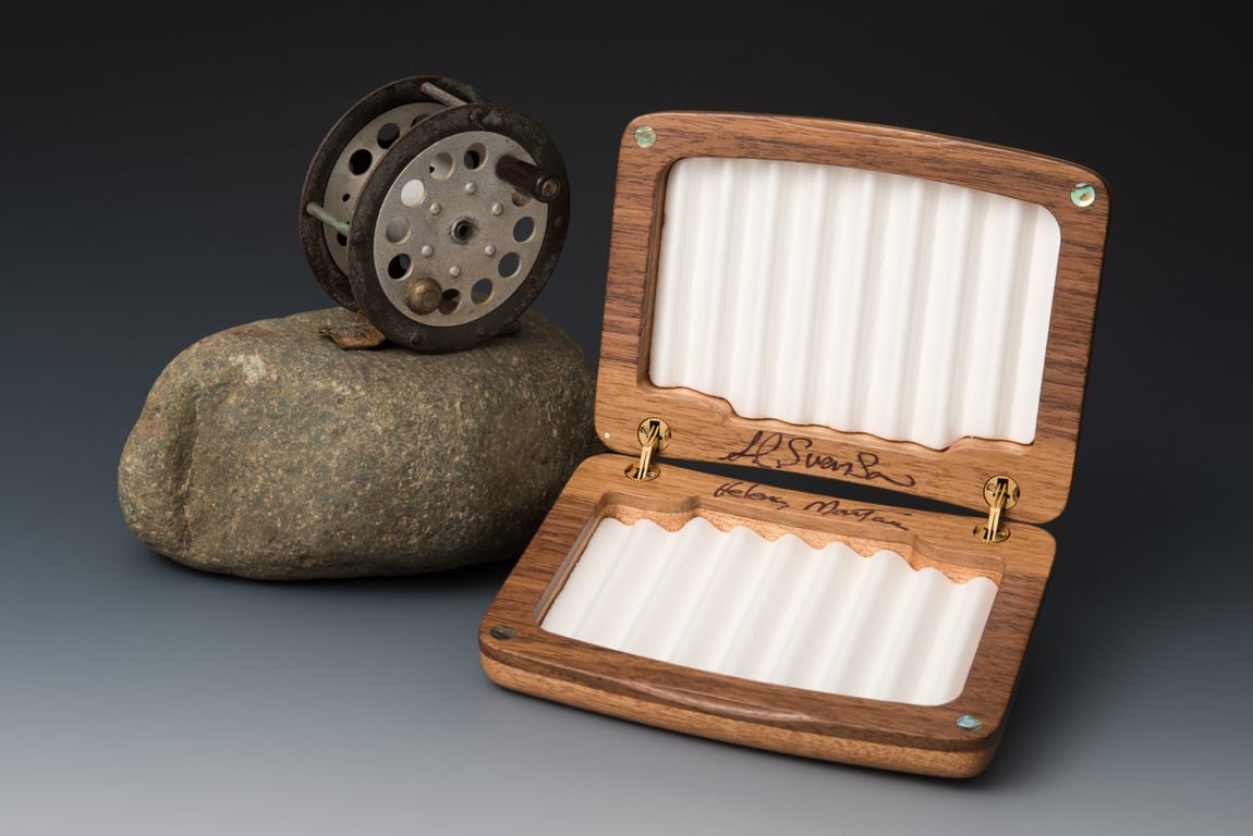 Trout Mahogony, Walnut, Tiger Maple Open