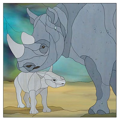 Mom and Baby Rhino