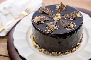 Hazelnut Caramel Chocolate Cake