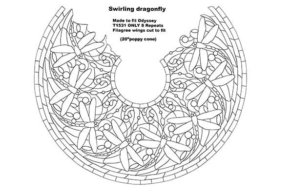Swirling dragonfly to fit Odyssey T1531, T1490, T1497, N201 Forms