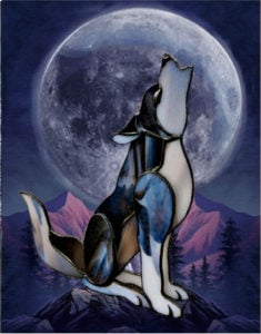 3-D Howling Wolf