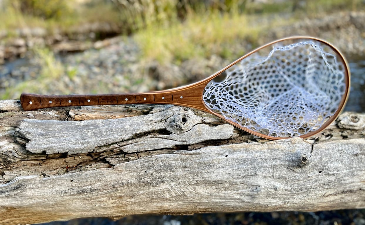 Walnut net handle detail