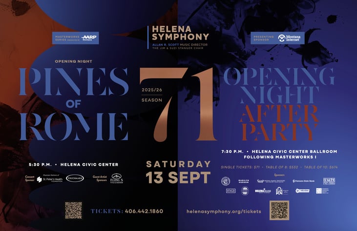 Celebrate Season 71 with Pines of Rome and the Helena Symphony Opening Night After Party!
